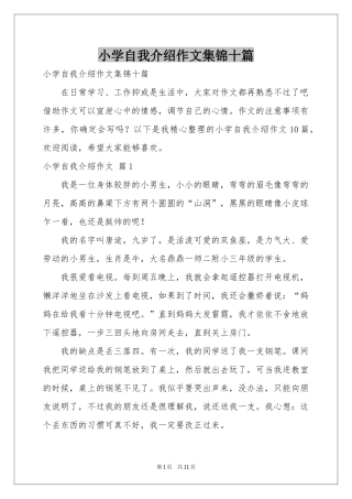 小学自我介绍作文集锦十篇