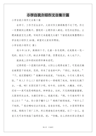 小学自我介绍作文合集十篇