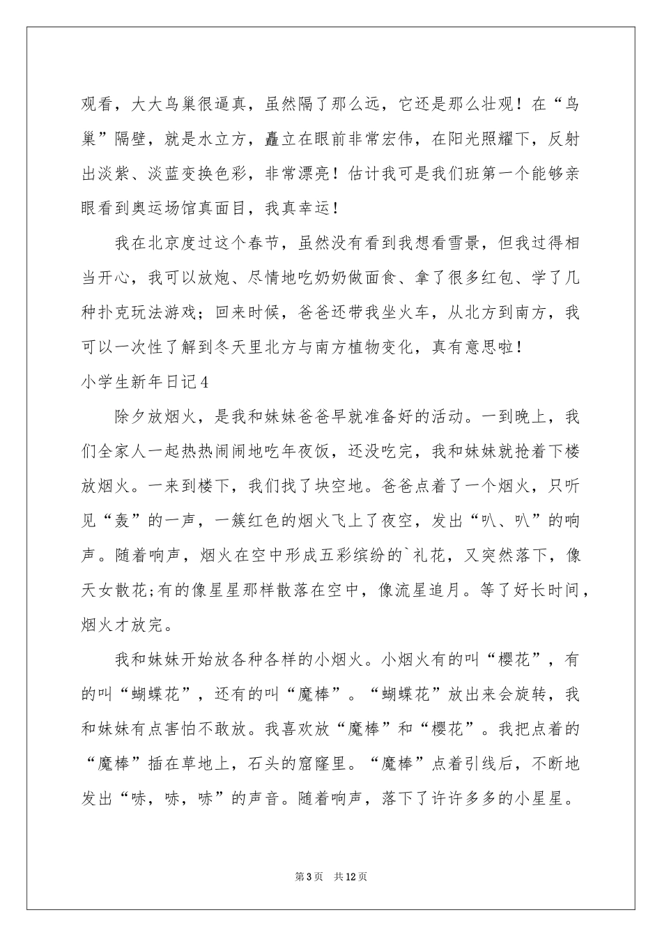 小学生新年日记_第3页