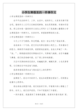 小学生寒假里的一件事作文