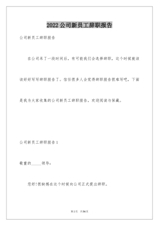 2024公司新员工辞职报告_10
