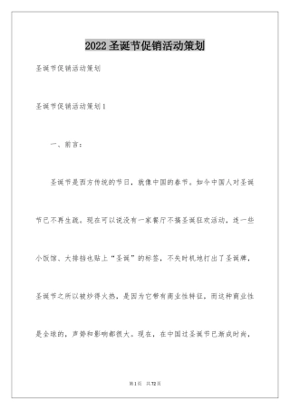 2024圣诞节促销活动策划