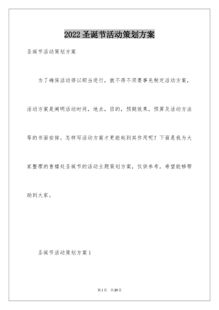 2024圣诞节活动策划方案_1