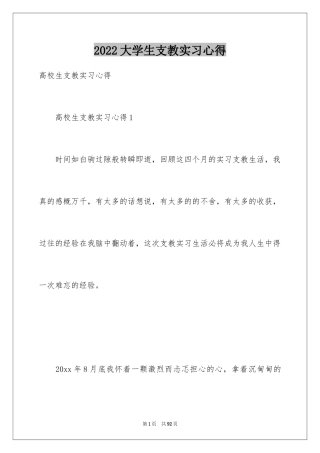 2024大学生支教实习心得_2