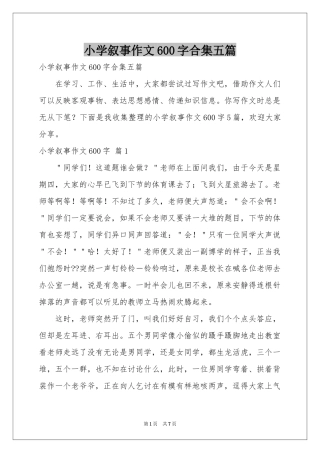 小学叙事作文600字合集五篇