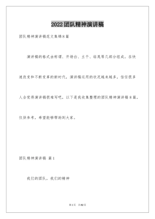 2024团队精神演讲稿_595