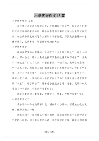 小学优秀作文15篇