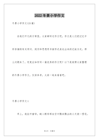 2024冬景小学作文_15