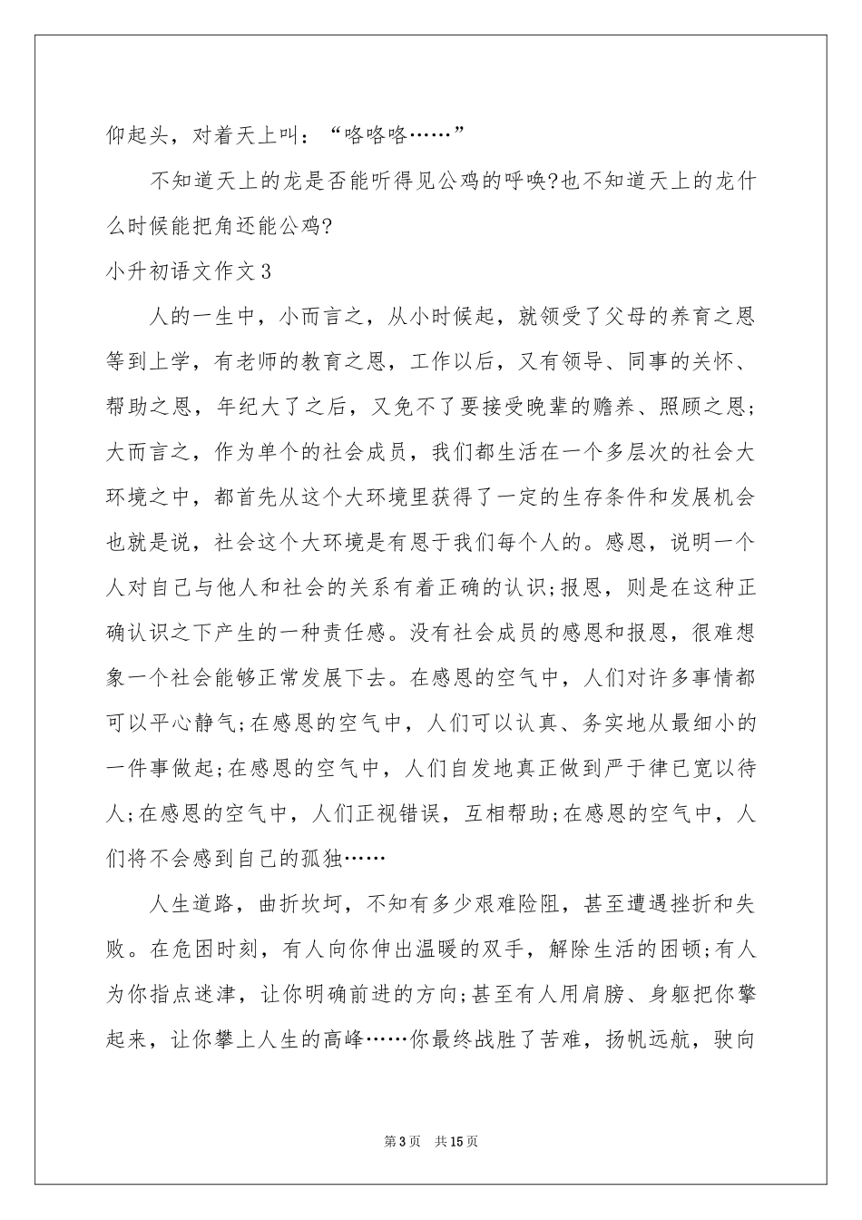 小升初语文作文_第3页