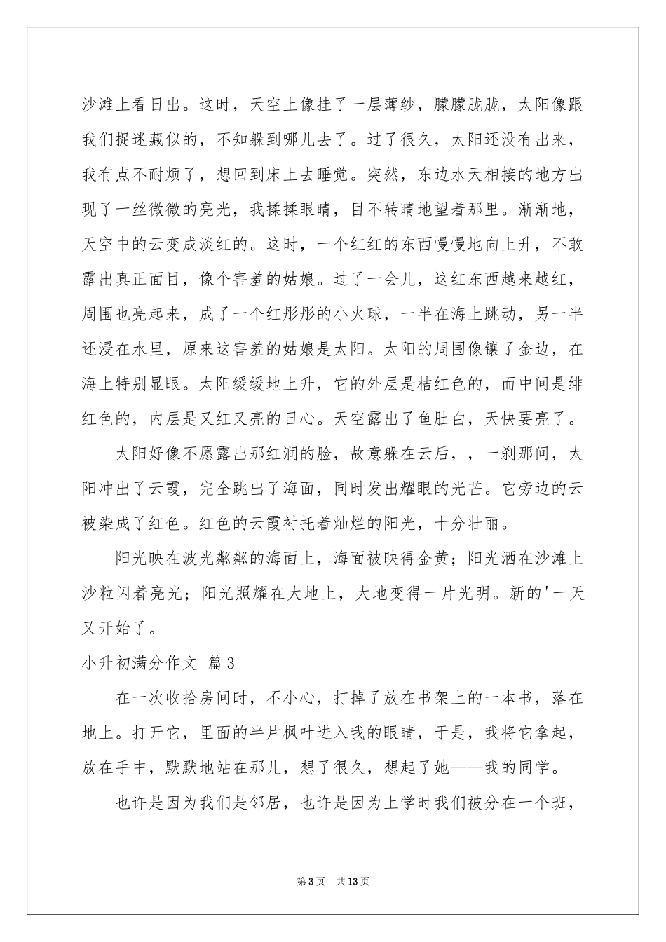 小升初满分作文汇总八篇_第3页