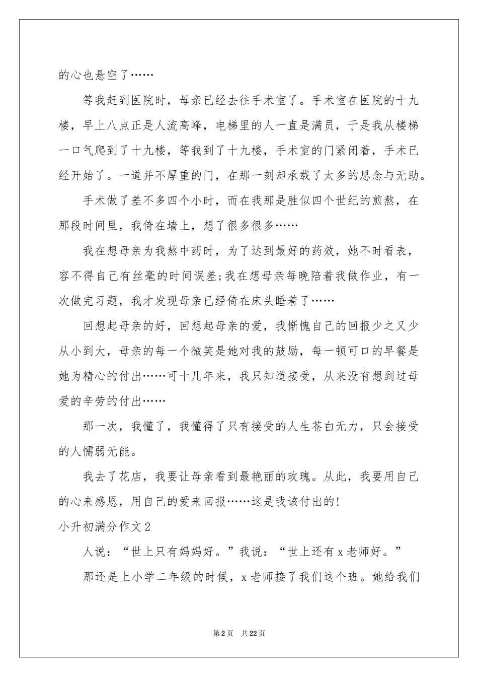 小升初满分作文15篇_第2页