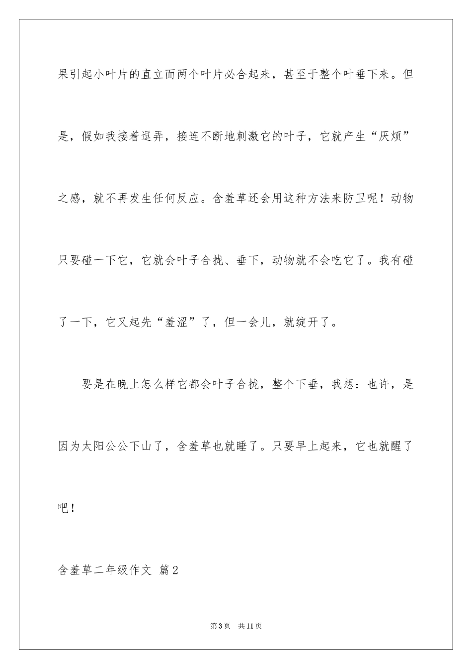 2024含羞草二年级作文_3_第3页