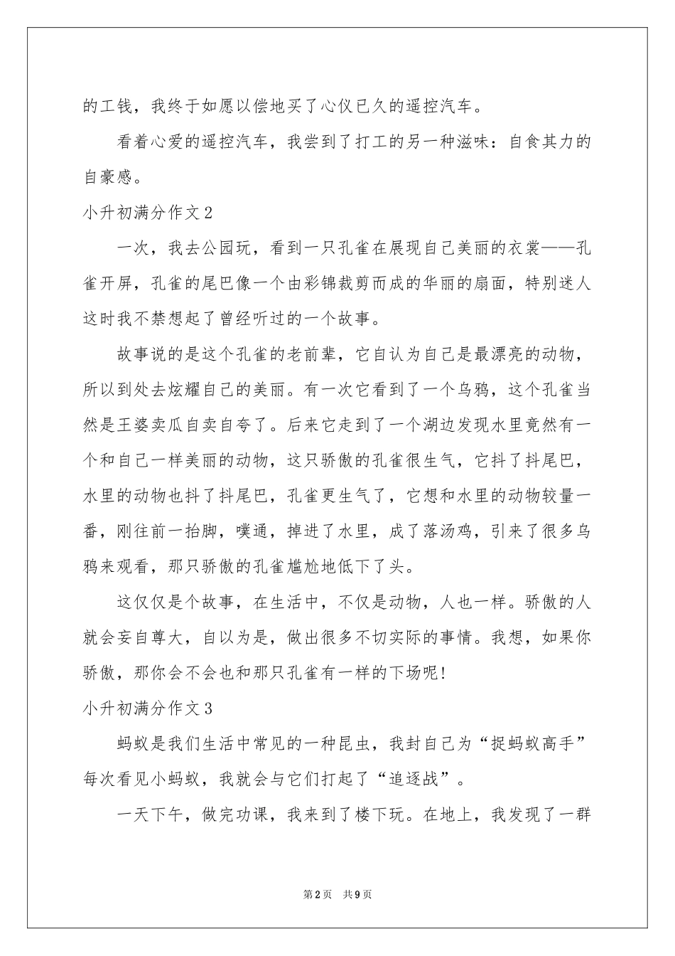 小升初满分作文11篇_第2页