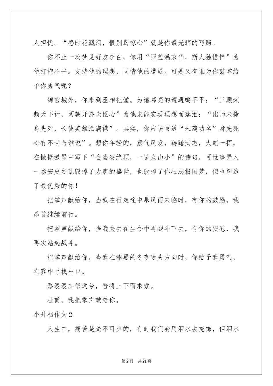 小升初作文集合15篇_第2页