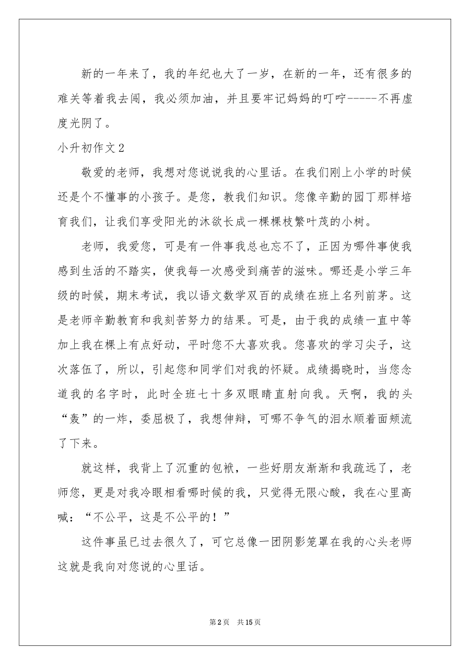 小升初作文(15篇)_第2页