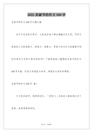 2024圣诞节的作文500字_2