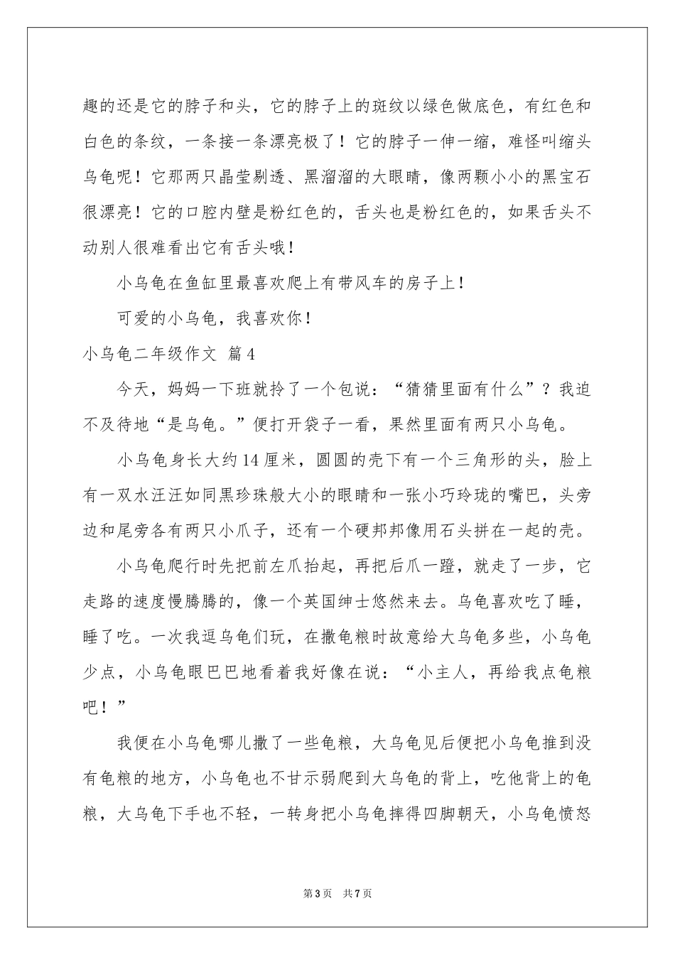 小乌龟二年级作文汇总八篇_第3页
