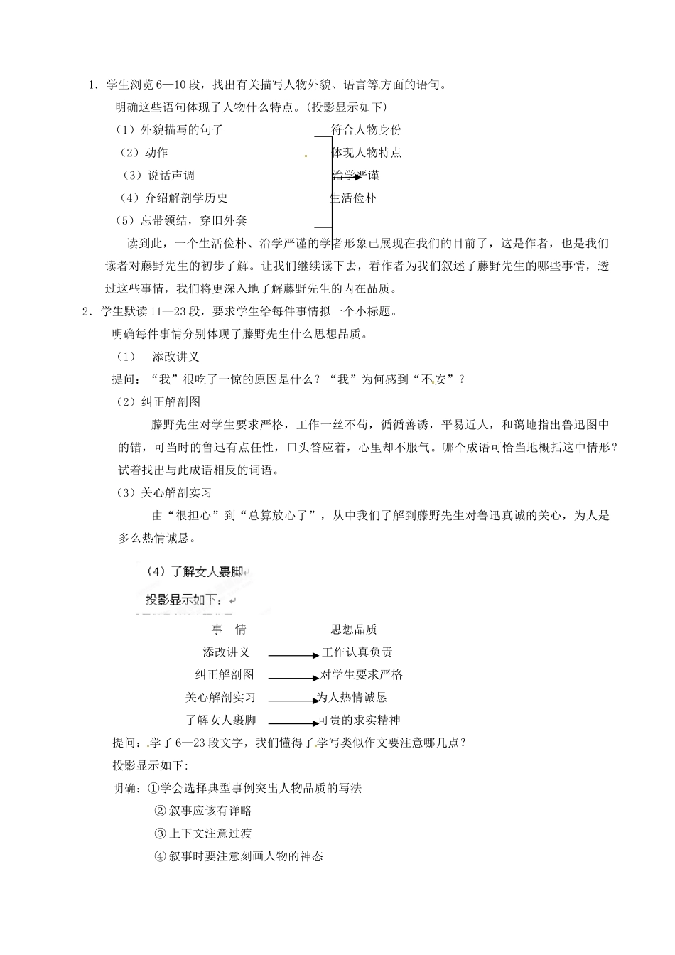 黑龙江省虎林市八五零农场学校八年级语文下册 1藤野先生教案 新人教版_第2页