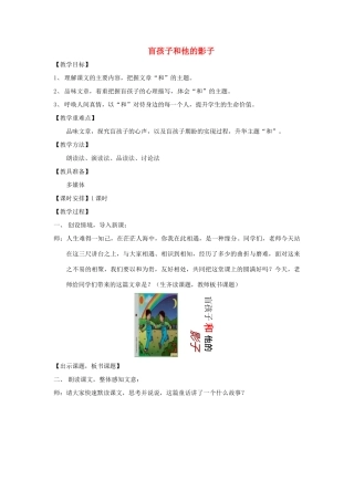 黑龙江省塔河县鄂伦春民族中心校七年级语文《盲孩子和他的影子》教案 