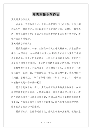 夏天写景小学作文