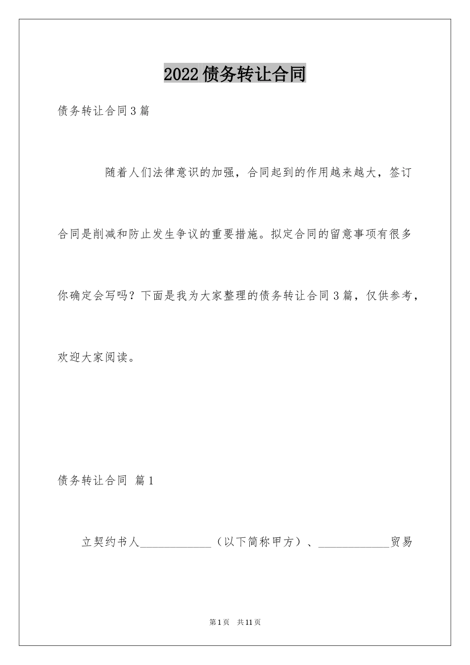 2024债务转让合同_9_第1页