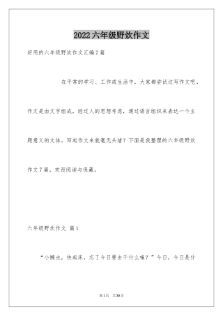 2024六年级野炊作文_4