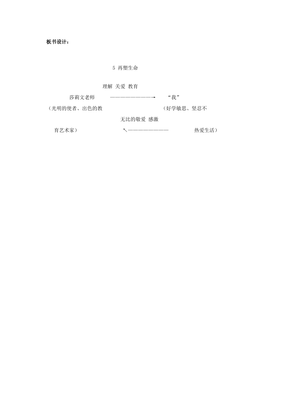 金识源八年级语文下册 6《再塑生命》教案 鲁教版五四制-鲁教版五四制初中八年级下册语文教案_第3页