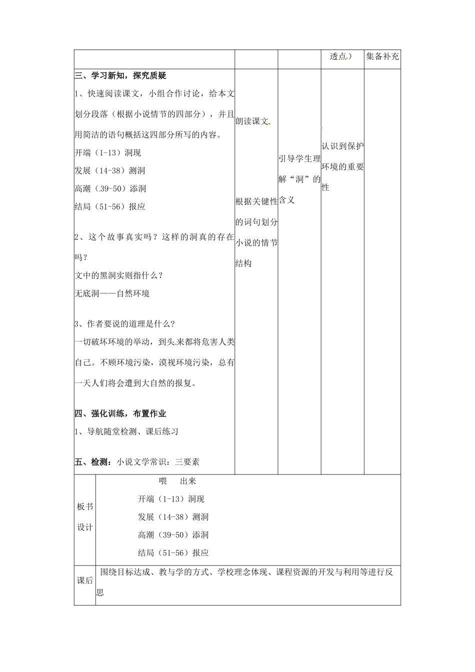 辽宁省大连市第七十六中学八年级语文下册《喂—出来》教学设计（2） 新人教版_第2页