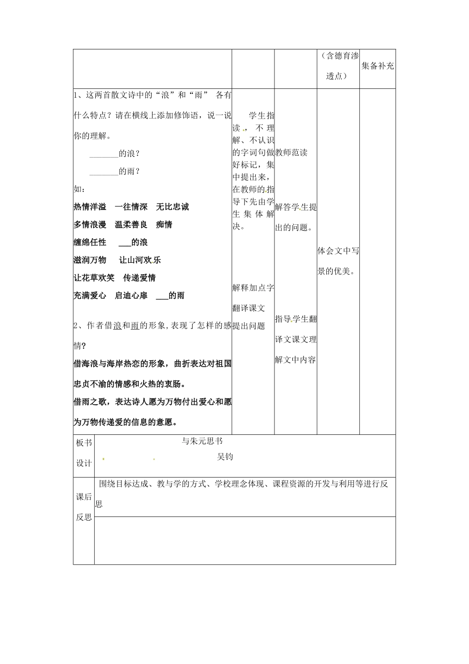 辽宁省大连市第七十六中学八年级语文下册《与朱元思书》教学设计（1） 新人教版_第2页