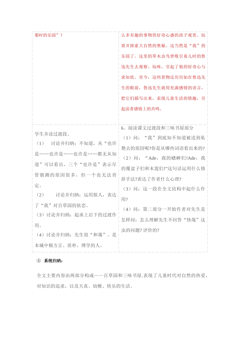 课题  从百草原到三味书屋    第   2  学时_第3页
