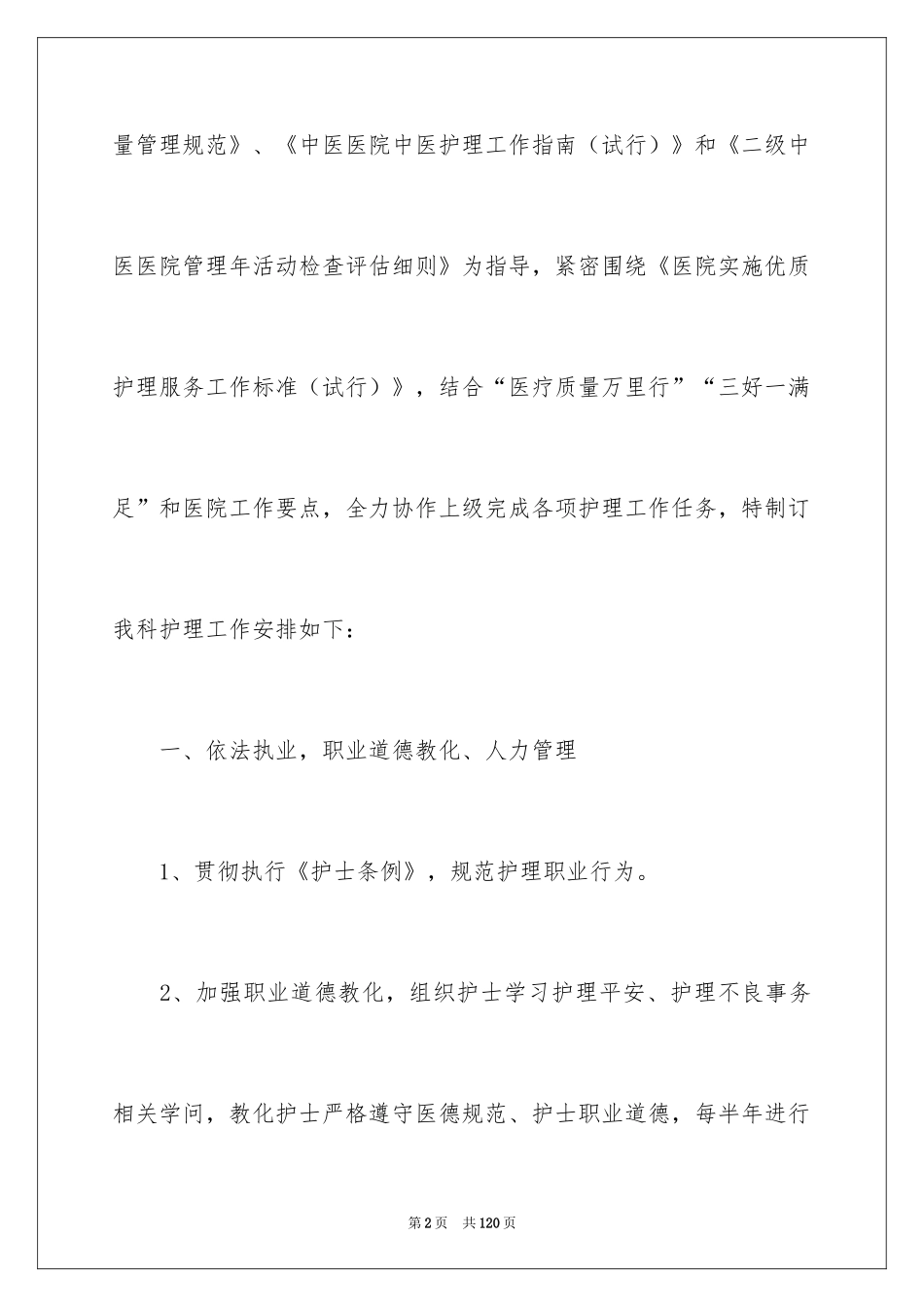 2024内科护理工作计划_11_第2页