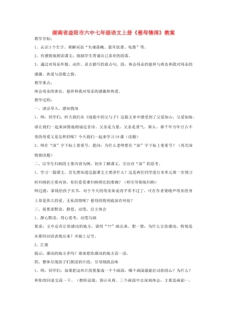 湖南省益阳市六中七年级语文上册《慈母情深》教案