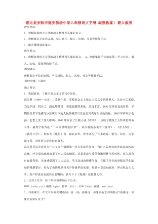 湖北省安陆市德安初级中学八年级语文下册 海燕教案1 新人教版