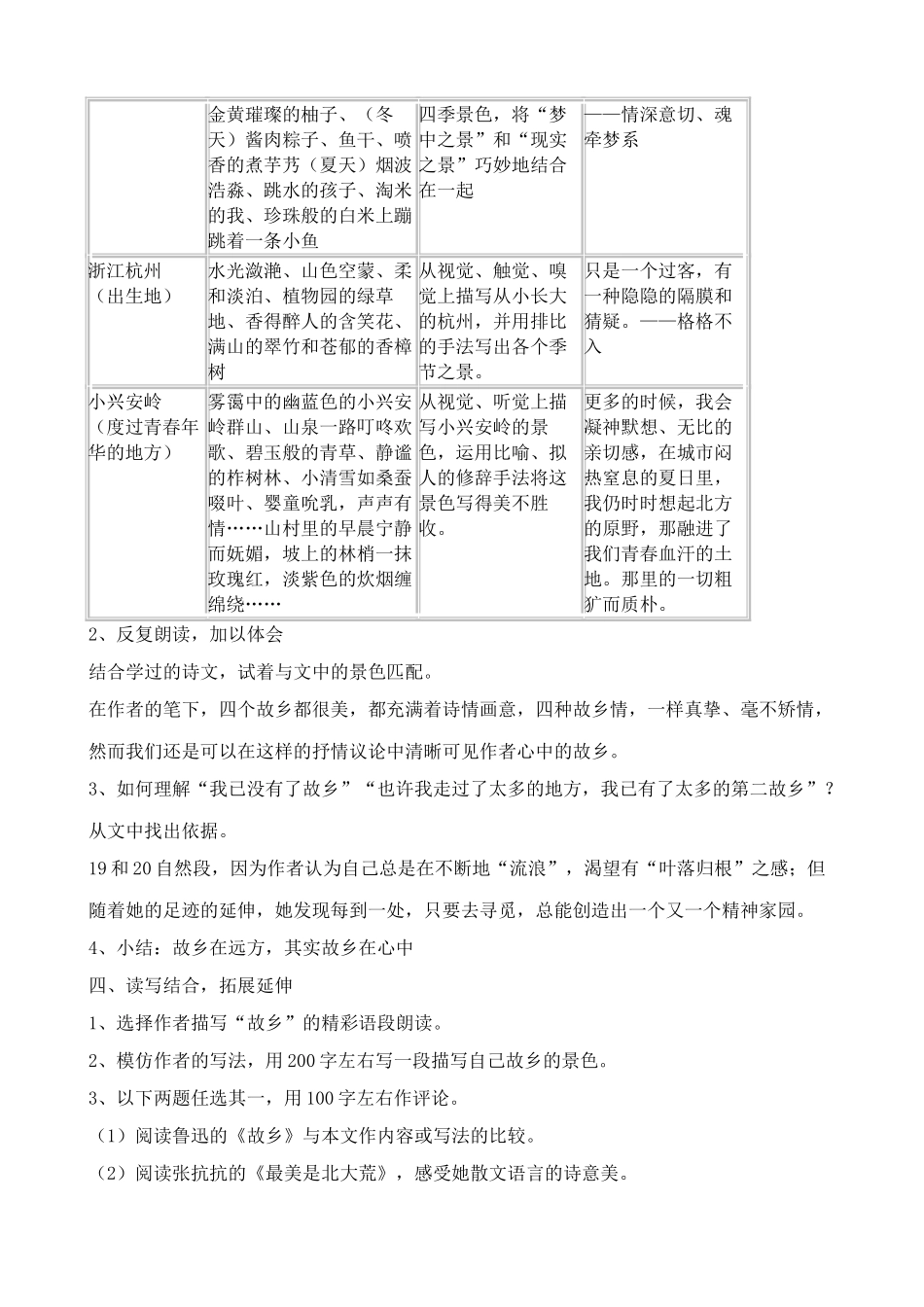 沪教版七年级语文上册故乡在远方 张抗抗_第2页