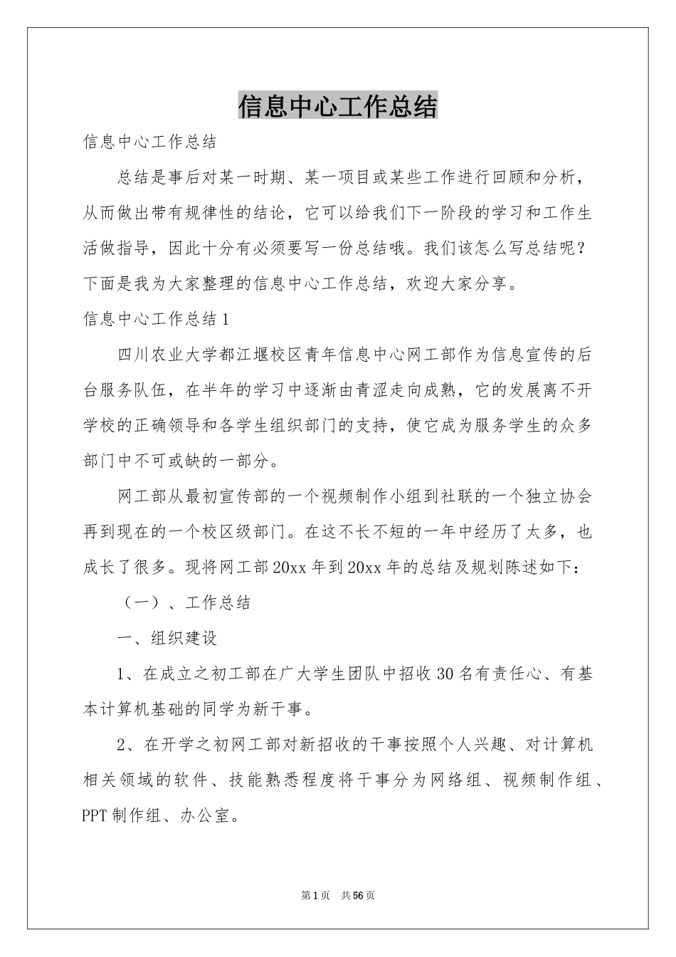 信息中心工作参考总结_第1页