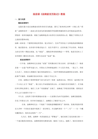 江苏省盐城市阜宁县明达初级中学七年级语文上册 阅读课《汤姆索亚历险记》复习教案 苏教版