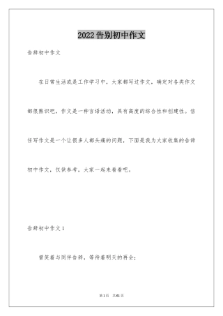 2024告别初中作文_27