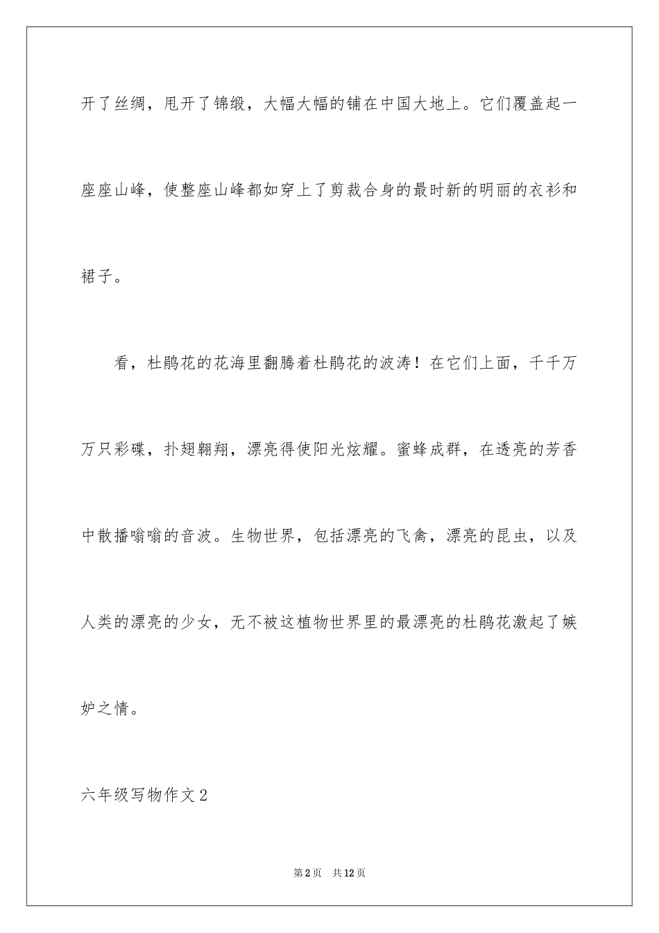 2024六年级写物作文_32_第2页
