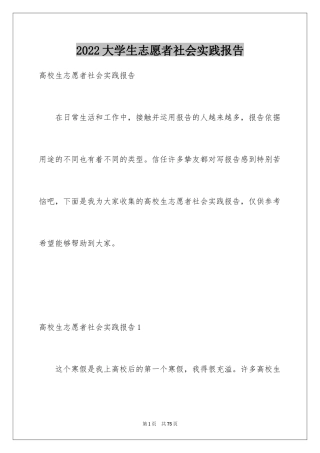 2024大学生志愿者社会实践报告