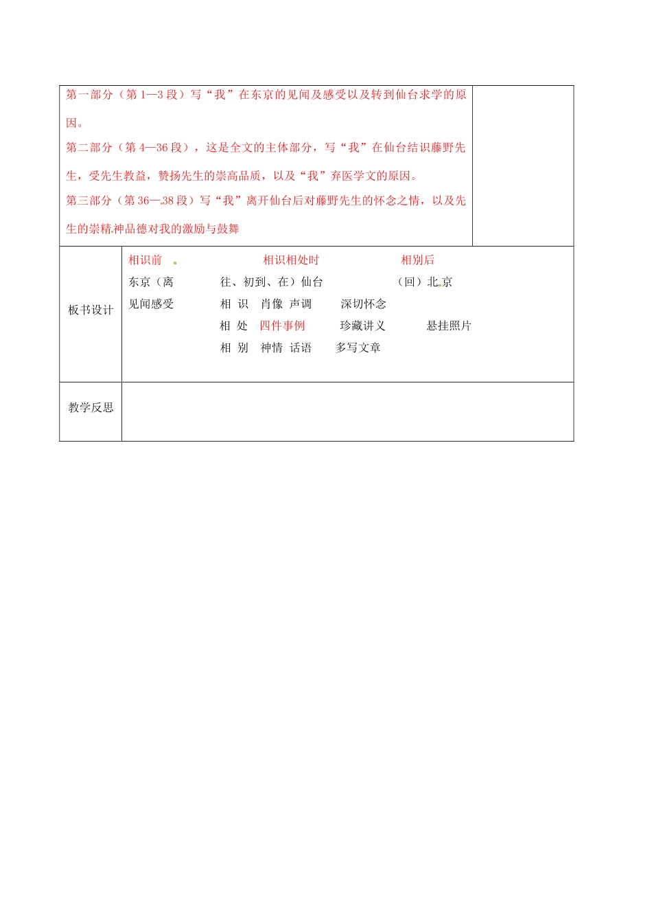 江苏省徐州市黄山外国语学校八年级语文下册《藤野先生（1）》教案 新人教版_第3页