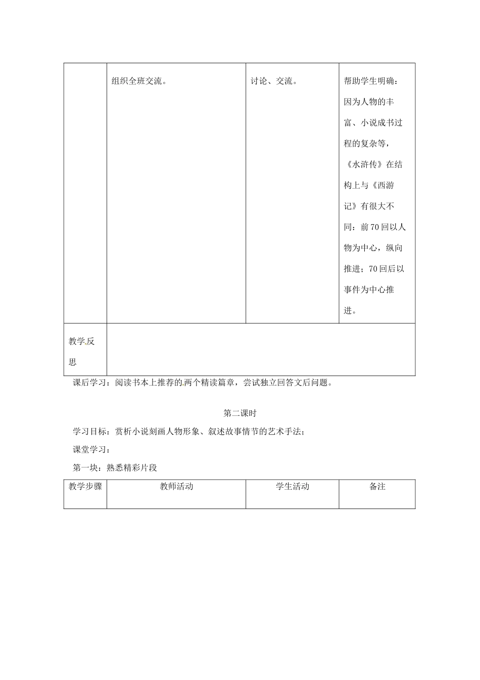 江苏省常州市西夏墅中学八年级语文下册《名著推荐与阅读 水浒传》教案 苏教版_第3页