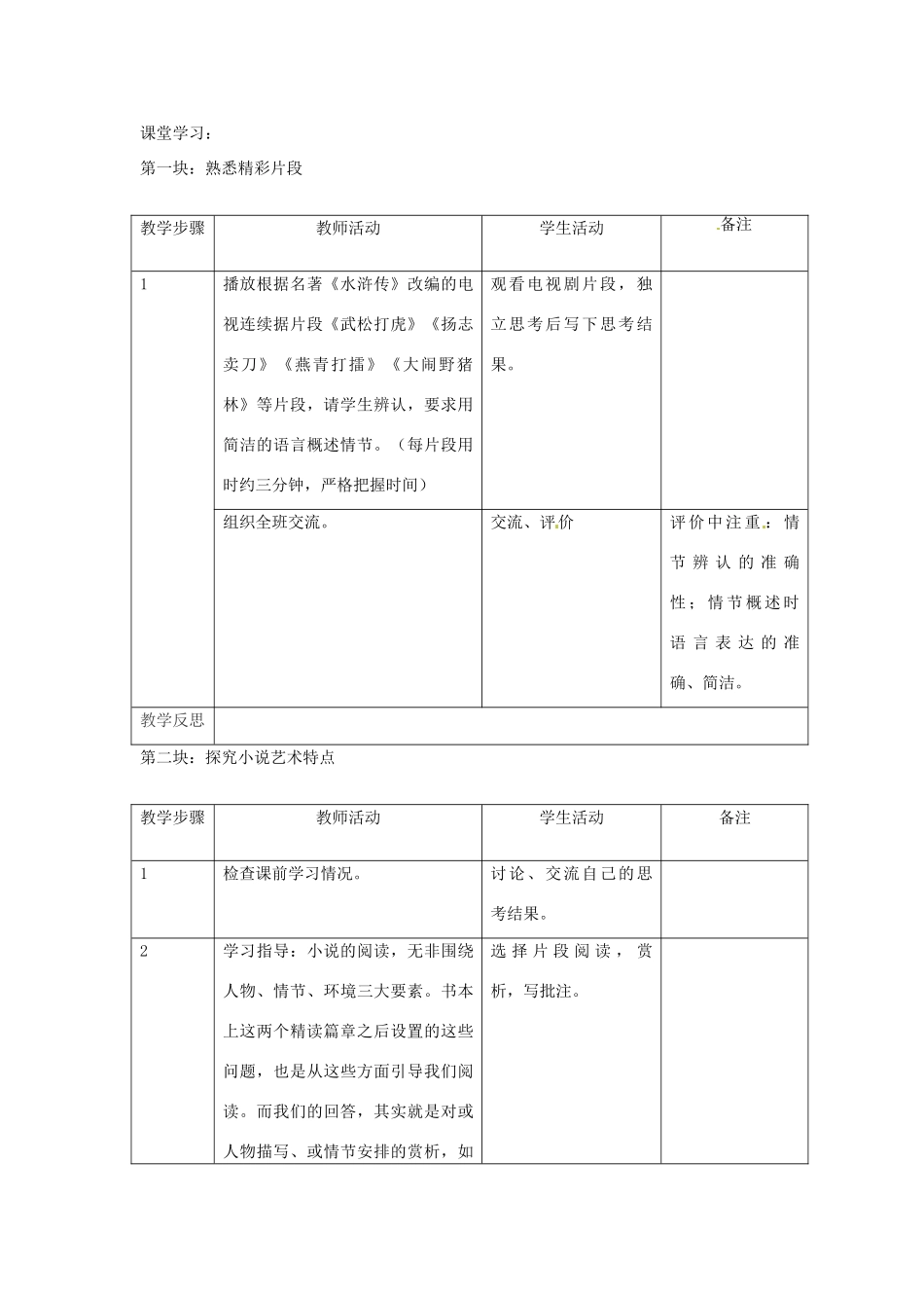 江苏省常州市花园中学八年级语文下册 第四单元 名著推荐与阅读《水浒传》教案 苏教版_第3页