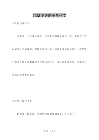 2024冬天的小学作文_5