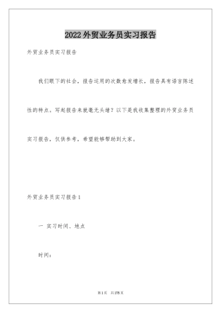 2024外贸业务员实习报告