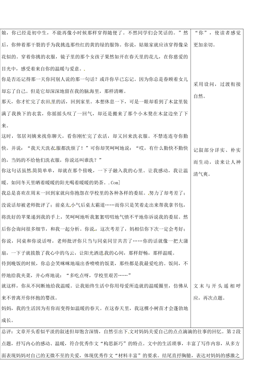 江苏省南京市江宁区汤山初级中学七年级语文上册 第一单元 从生活中学习写作（第2课时）教案 （新版）新人教版_第3页