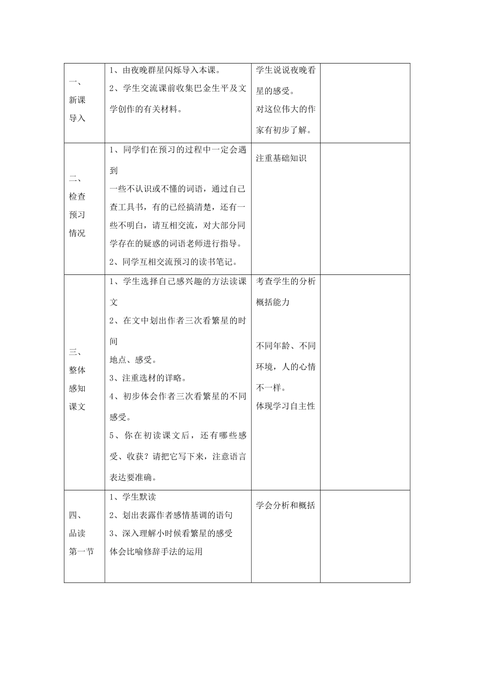 江苏省仪征市月塘中学七年级语文《繁星》教案 苏教版_第2页