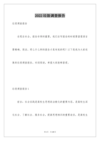 2024垃圾调查报告