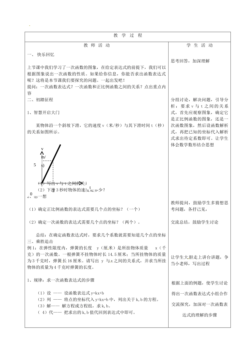 山东省烟台20中七年级数学 《一次函数解析式的确定》教案_第2页