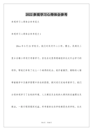 2024参观学习心得体会参考