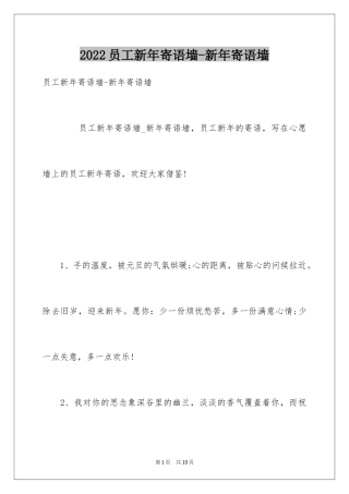 2024员工新年寄语墙-新年寄语墙